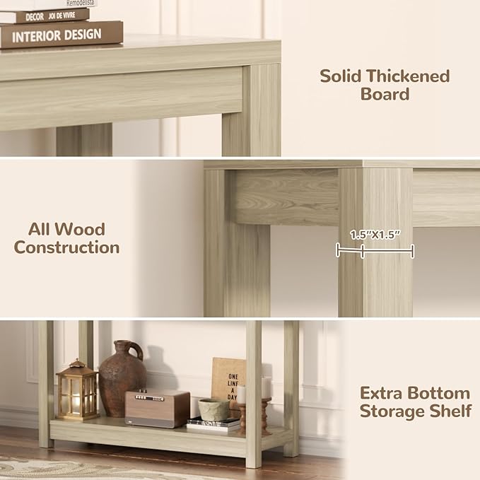 Small Farmhouse Wood Entryway Table Narrow Console Table - Image 5