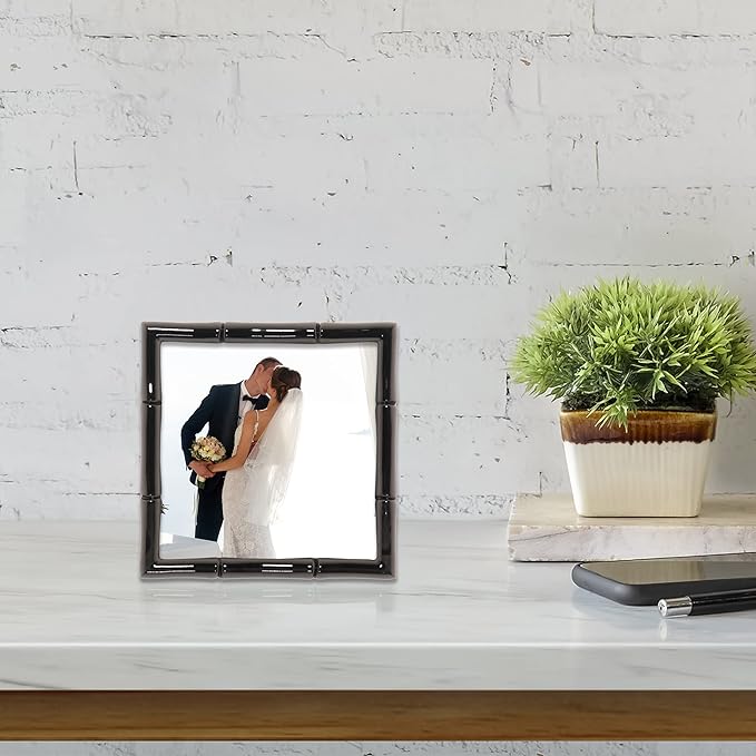 Lawrence Frames 4x4 Black Polished Metal Picture Frame - Image 3