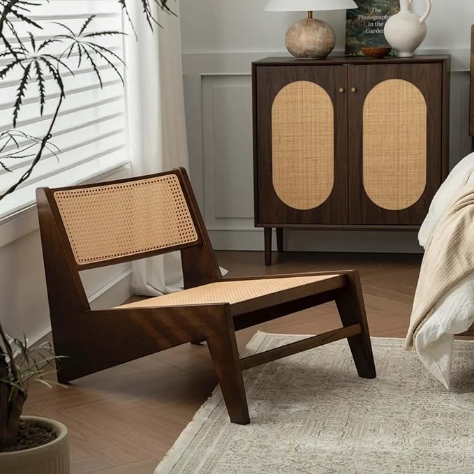 Rattan Chair 2Pcs, Mid-Century Accent Chair, Rattan Lounge Chair - Image 5