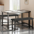 Garvee Dining Table with 2 Benches, Kitchen Table with 2 Upholstered Benches by Unknown