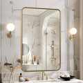 ANDY STAR 24x36 Rectangle Bathroom Mirror, Brushed Gold Stainless Steel Metal by ANDYSTAR