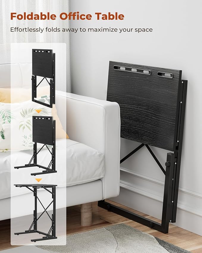 21''Wx28''H Folding TV Tray for Eating, Small Foldable C-Shaped Tray Table - Image 4
