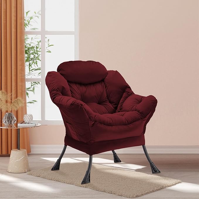 Lazy Chair Thick Padded, Comfy Velvet Accent Lounge Chair - Image 2