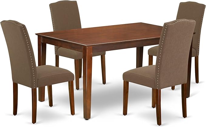 East West Furniture CAEN5-MAH-18 5 Piece Dinette Set Includes a Rectangle by EastWestFurniture