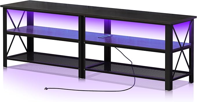 Clikuutory Modern Black 63 inch Metal TV Stand by Turnyourhouseintoahome
