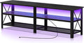 Clikuutory Modern Black 63 inch Metal TV Stand by Turnyourhouseintoahome