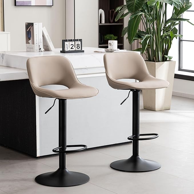 YOUNIKE Bar Stools Set of 2 Compact Modern Swivel Barstools, Adjustable Counter by YOUNIKE