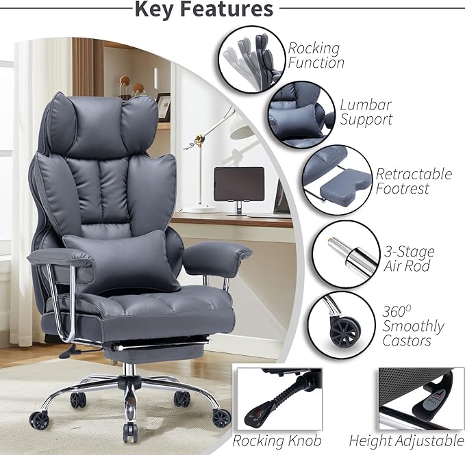 Efomao Big and Tall Office Chair - Image 3