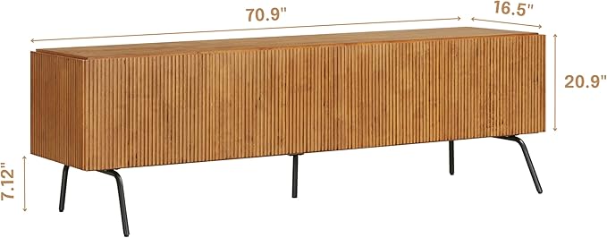 NTC Veil TV Stand with 4 Doors for TVs up to 75’’, Media Console with Vertical - Image 2