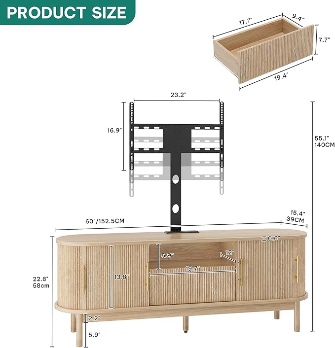 YITAHOME Fluted TV Stands for Living Room - Image 2