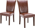 COLAMY Upholstered Parsons Dining Chairs Set of 2, PU Leather Dining Room by COLAMYINC