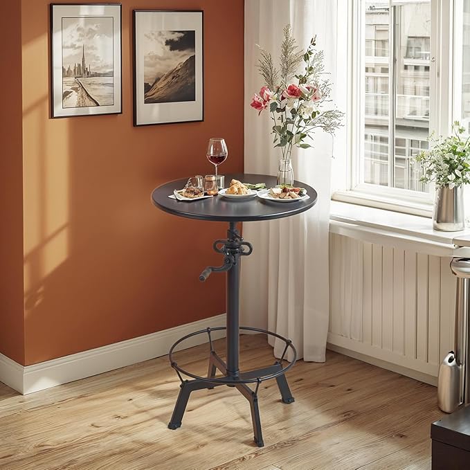 LOKKHAN Industrial Bar Table-33.5-39.4 Inch Tall-Adjustable Bar Height Pub - Image 5