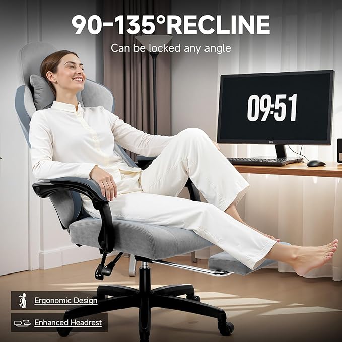 GTPLAYER Office Chair, Gaming Computer Desk Fabric Chair - Image 8