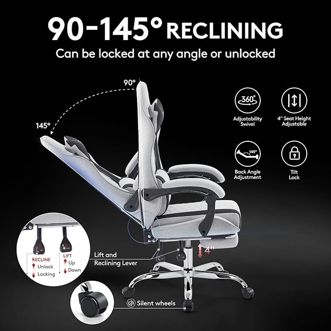Gaming Chair Breathable Fabric, Computer Office Chair - Image 7