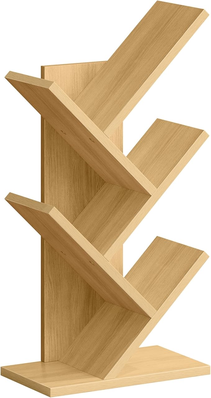 Hoctieon 4 Tier Tree Bookshelf, 4 Shelf Bookcase, Free Standing Tree Bookcase - Image 9
