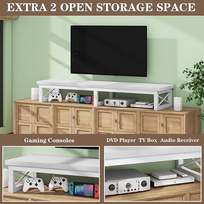 IBUYKE 45" Large TV Riser for 32-60 inch TV, Tabletop Short TV Stand - Image 7