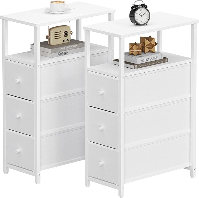 TUTOTAK Narrow Night Stand, Slim End Table, Tall Side Table by WelcometotheTUTOTAKHome