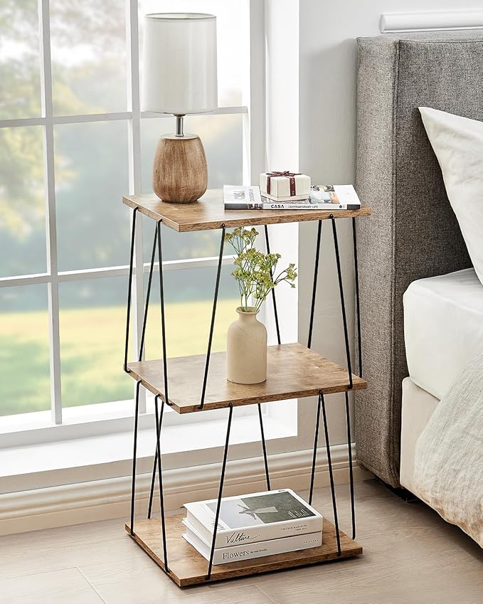 Side Table Set of 2, Tall End Table, Small Accent Table, Bedside Table - Image 4