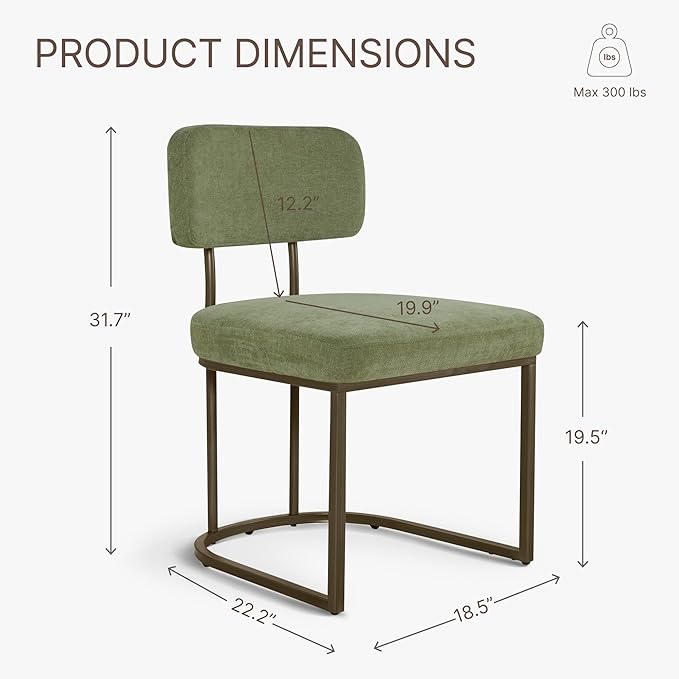 Dining Chairs Set of 2, Upholstered Modern Kitchen Chairs - Image 2