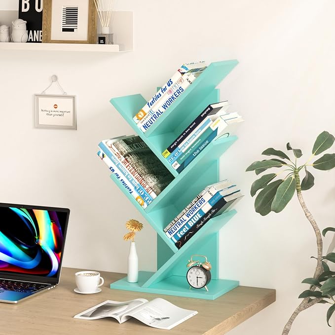 5 Tier Tree Book Shelf, Small Desktop Bookshelf - Image 4