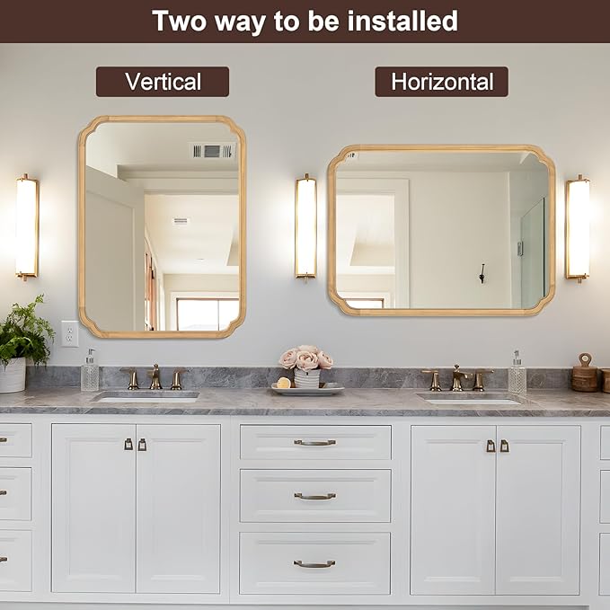 WallBeyond 30" x 40" Rounded Corner Arch Wall Mirror - Image 7