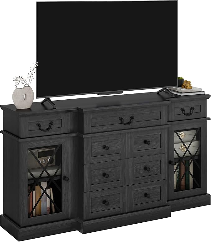 YITAHOME Television Stand for 65/55 Inch TV, Farmhouse TV Stand - Image 7