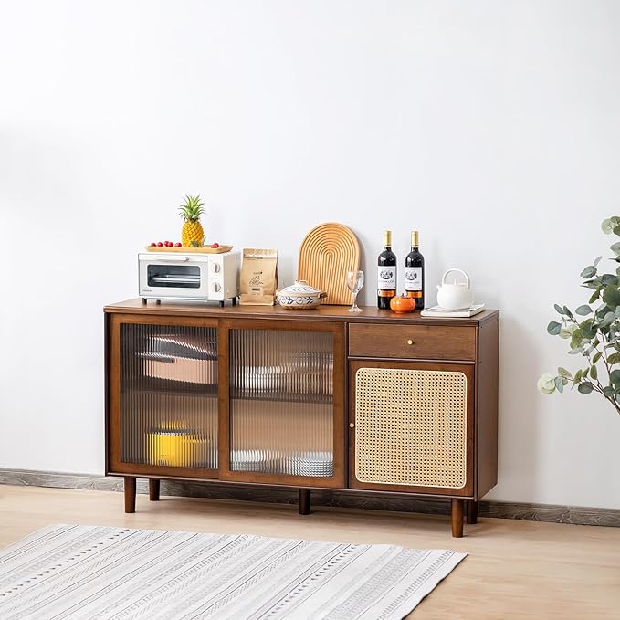 Tiita Bamboo Sideboard Buffet Cabinet, Rattan Kitchen Storage Cabinet - Image 2