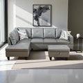 L Shaped Couch Faux Leather Sectional Couch Upholstered 3 Pieces Sofas by LynginsCreativeLife
