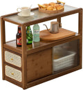 Bamboo & Rattan Side Table by ABAMFUR