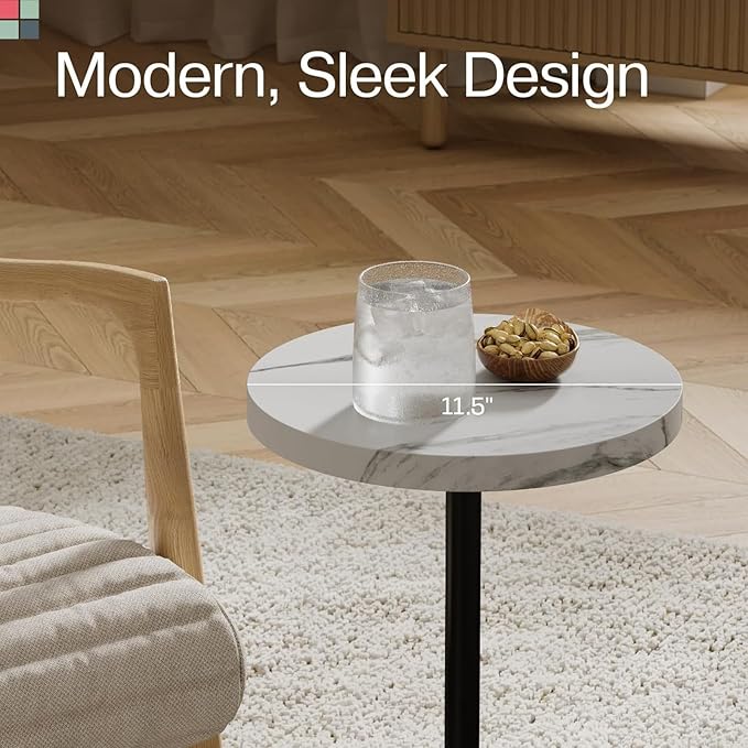 Round Metal Drink Table, Pedestal Drink Desk, Modern Home, and Living Room - Image 7