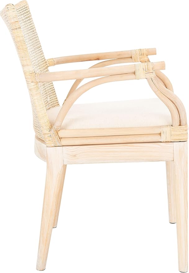 SAFAVIEH Home Collection Gianni Natural Wash/White Cushion Living Dining Room - Image 5