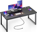 Huuger 55 x 24 inch Desk with Power Outlets & USB-C, Deeper & Thicker Desktop by Huuger
