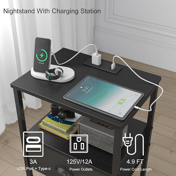 Nightstands Set of 2, Bedside Tables - Image 4