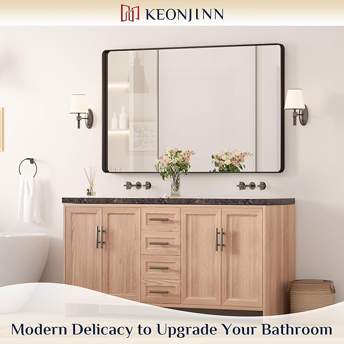 Keonjinn Black Bathroom Mirrors - Image 2