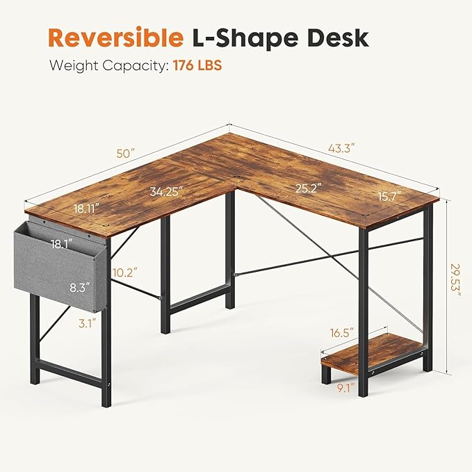 Whitmor L Shaped Gaming Desk - Image 3