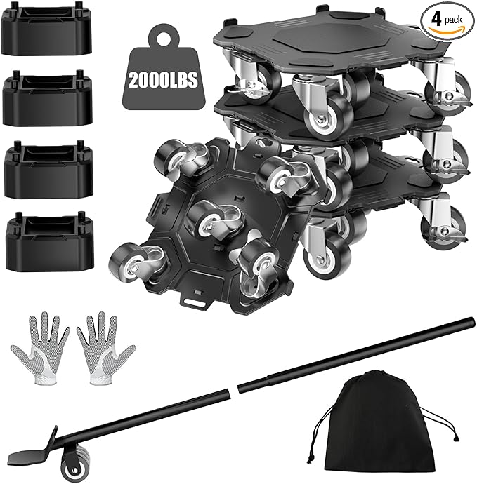 Upgraded Furniture Dolly Movers 5 Wheel Heavy Duty 3000LBS Capacity Carbon by LOYALTIGER