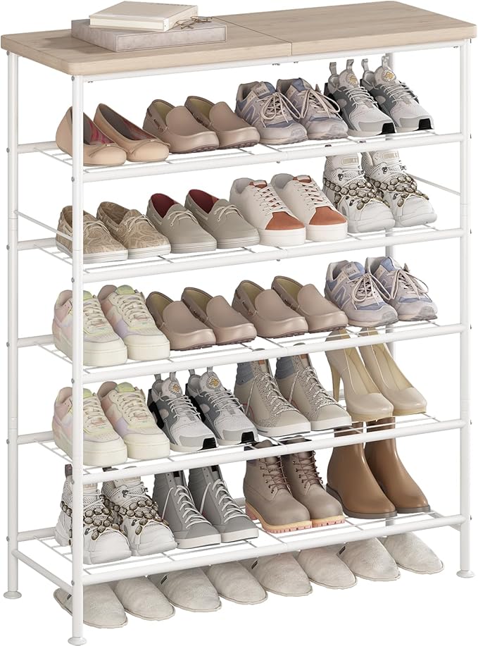Shoe Rack Organizer 6 Tier for Closet Entryway Free Standing Metal Storage Shoe by MAKELIFESIMPLE