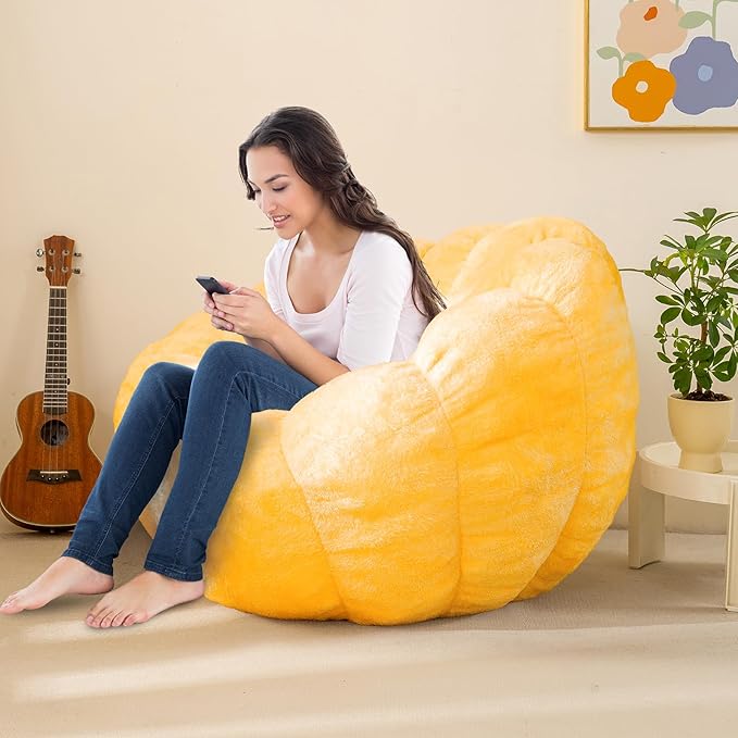 Pumpkin Bean Bag Sofa Chair for Adult, Beanbag Couch - Image 3