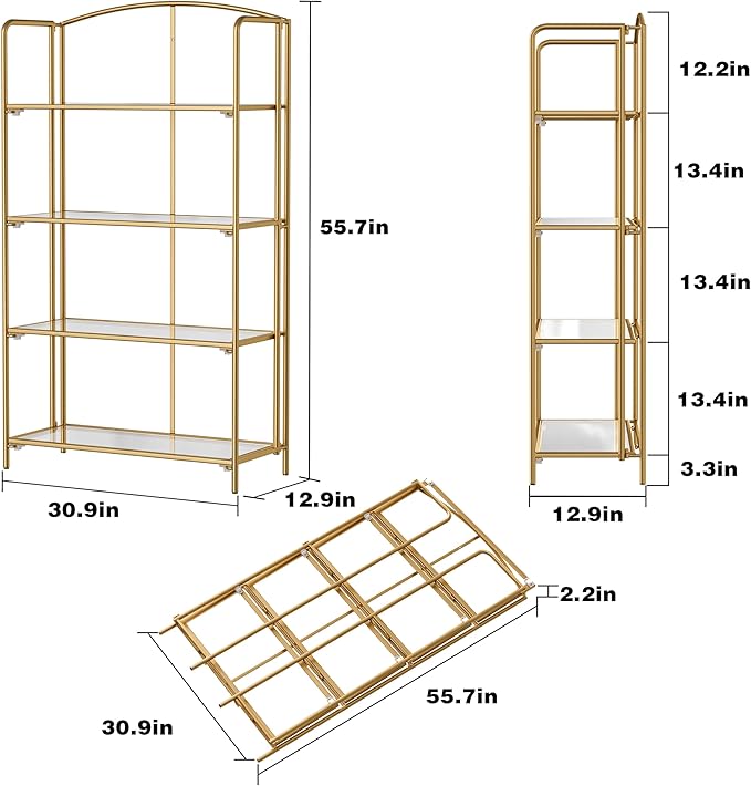 Crofy No Assembly Folding Bookshelf - Image 3