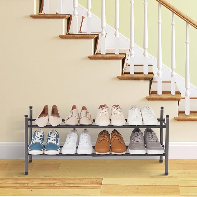 STORAGE MANIAC Expandable Shoe Rack, 8 Pairs Stackable Small Shoe Rack - Image 8