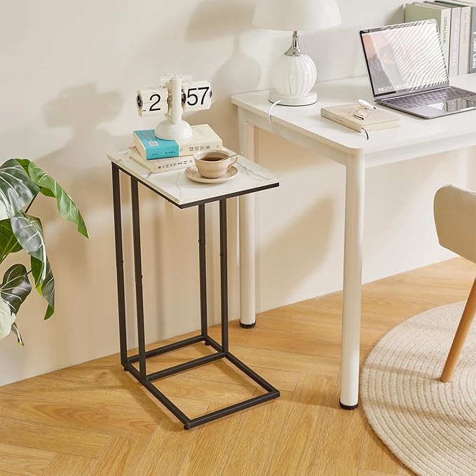 Side Table Small End Table C Shaped, Slide Under Laptop Desk - Image 5