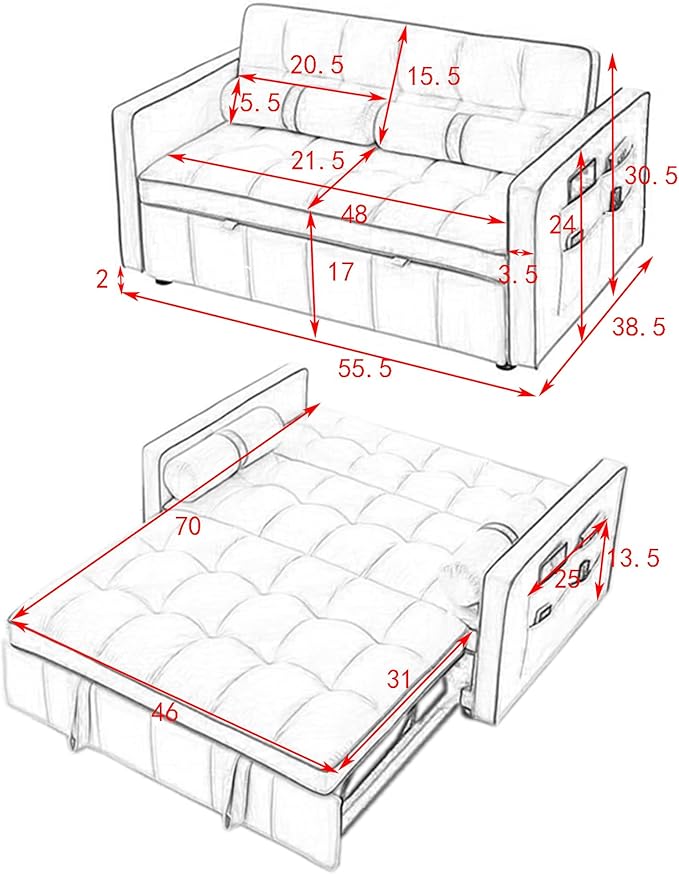ERYE Loveseat Sofabed - Image 2