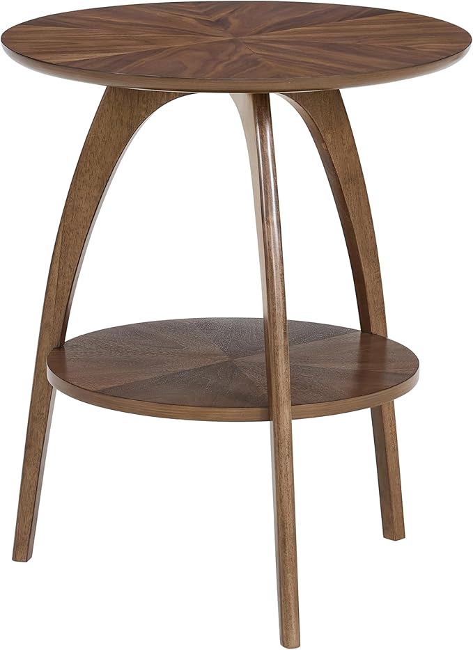 Martin Svensson Home Round Wood Walnut Brown 20" Living Room End Side Accent - Image 2