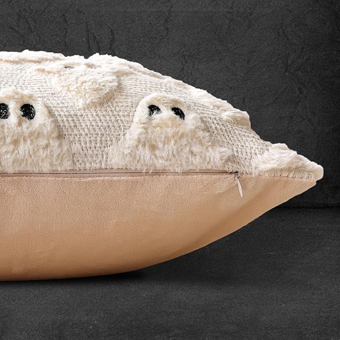 4TH Emotion Halloween Ghost Decorative Pillow Covers 16x16 Set of 2 - Image 3