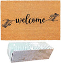 Funny Coir Doormat with Welcome Floral Design Botanical Theme by FNDMCTPS