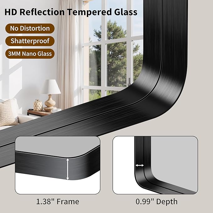 FORBATH 72x36 Inch Oversized Bathroom Mirror - Image 6