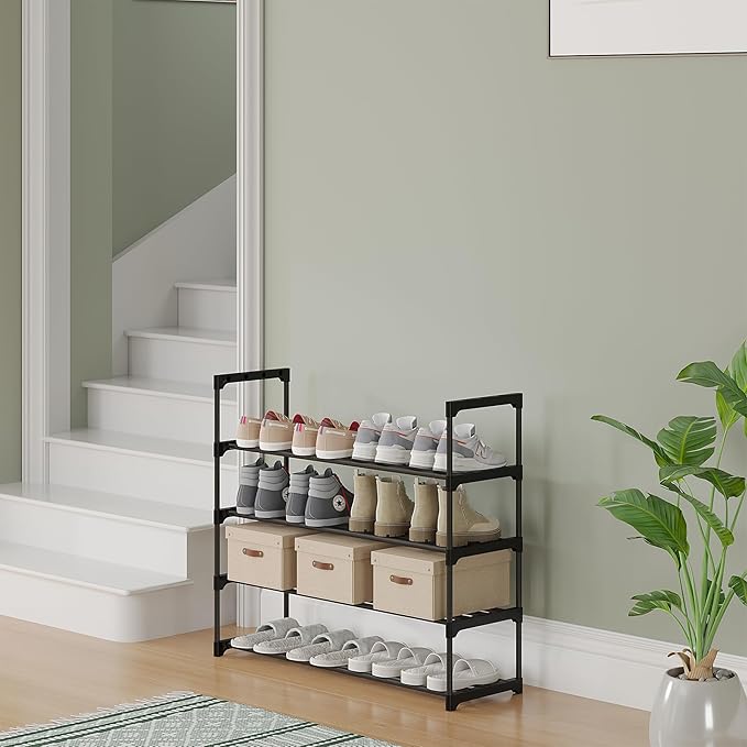 Calmootey 4-Tier Shoe Rack, Tall Large Capacity 20 Pairs Shoes Storage Organizer - Image 6