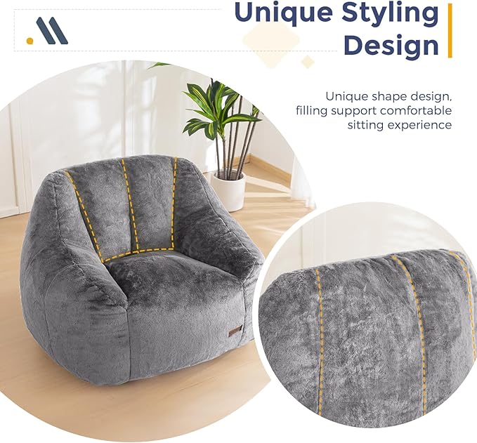 MAXYOYO Bean Bag Chair, Comfy Bean Bag Sofa - Image 8