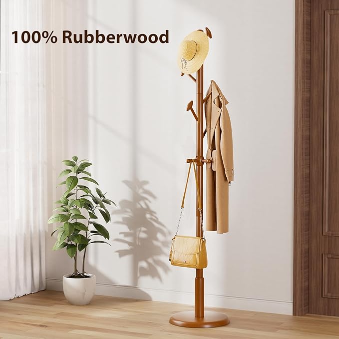 Solid Wood Coat Rack Freestanding Coat Tree - Image 6