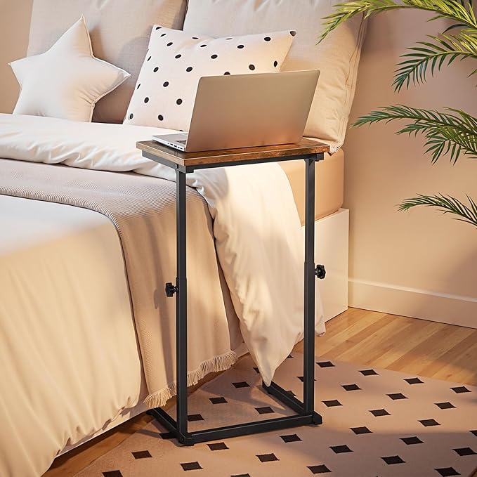 HOOBRO C Shaped End Table, Adjustable Height Side Table - Image 2